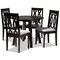 Baxton Studio Imogen Grey Upholstered and Brown Finished Wood 5-Piece Dining Set 170-9734-10896 - alternate 1